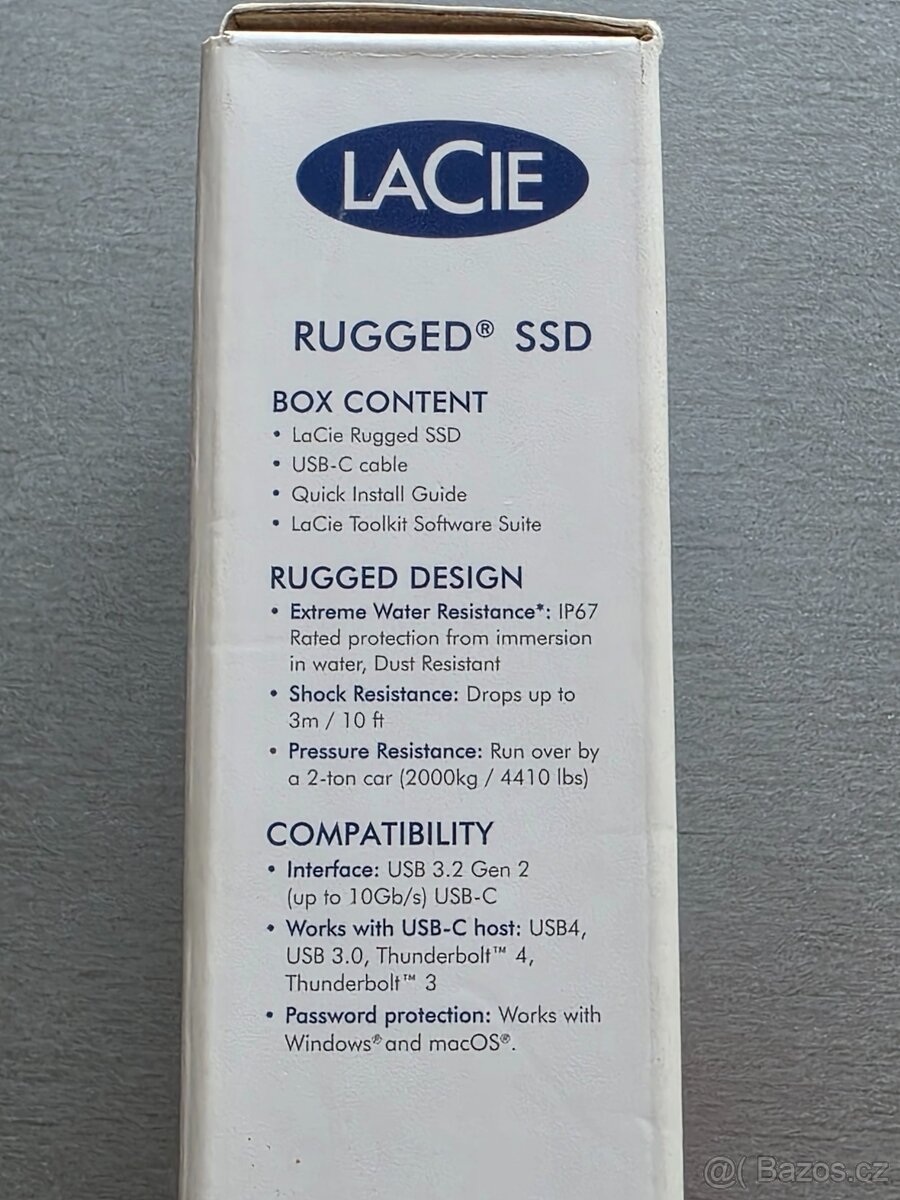 Externí SSD disk LaCie Rugged 2TB USB 3.1 TYPE C - 3