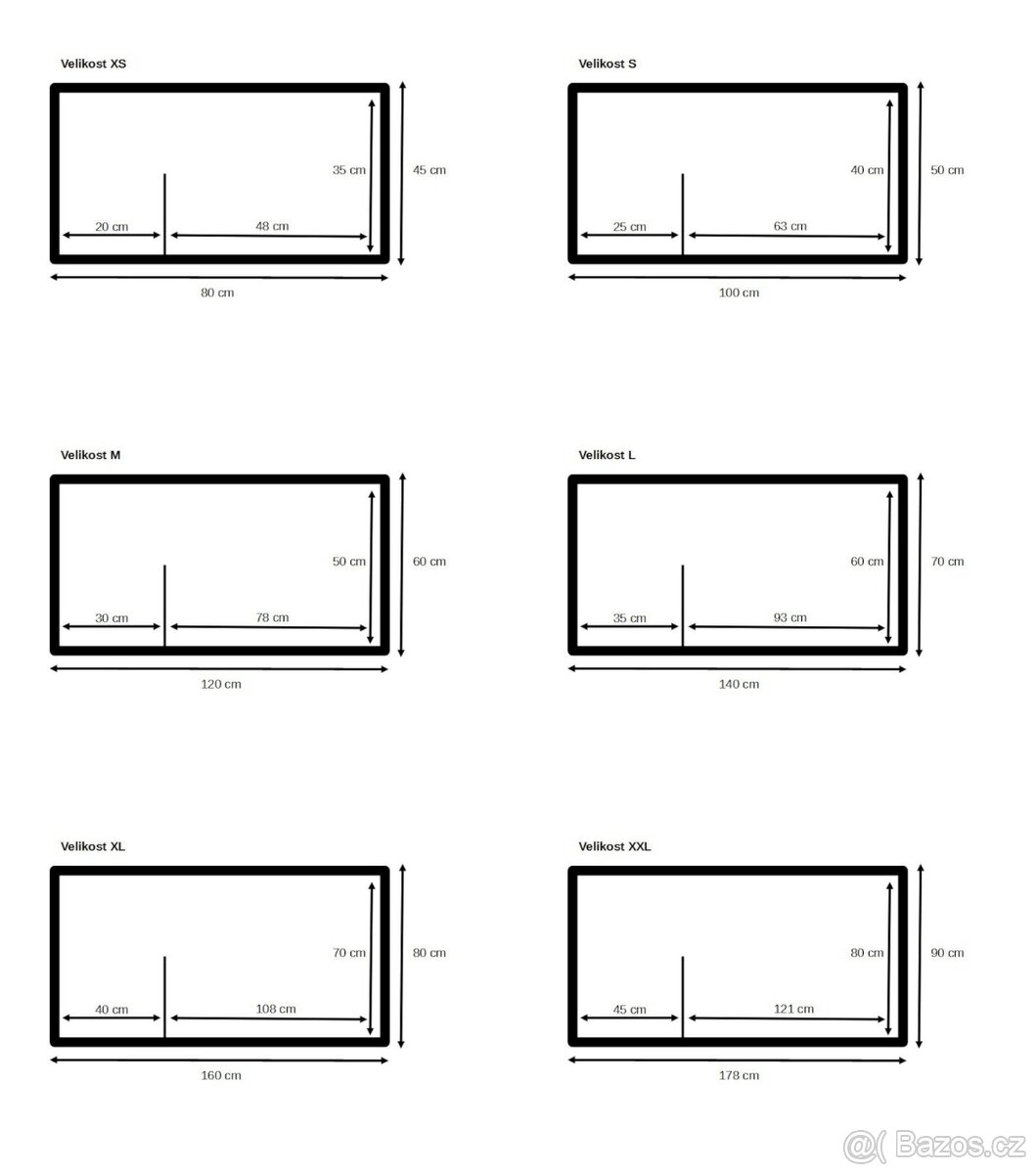 Psí bouda bez krytiny, s přepážkou a zástěnou, 6 velikostí - 3