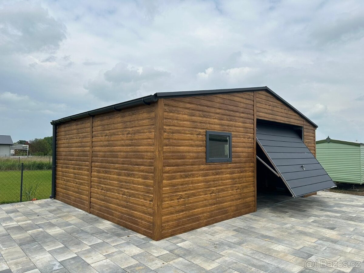 Plechová garáž 7x5m. - 3