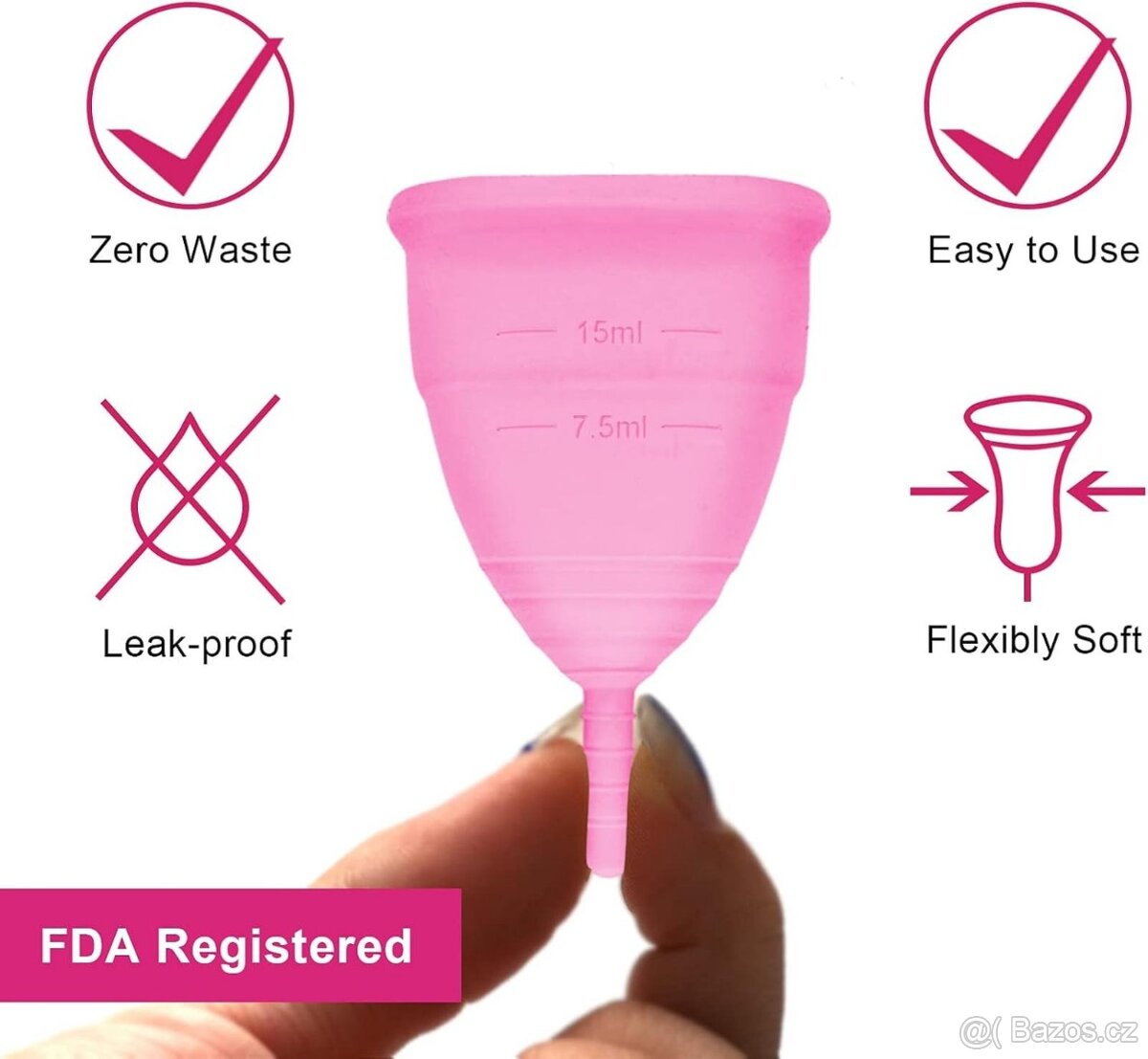 Sada menstruačních kalíšků (vel.S a L) s příslušenstvím NOVÉ - 3