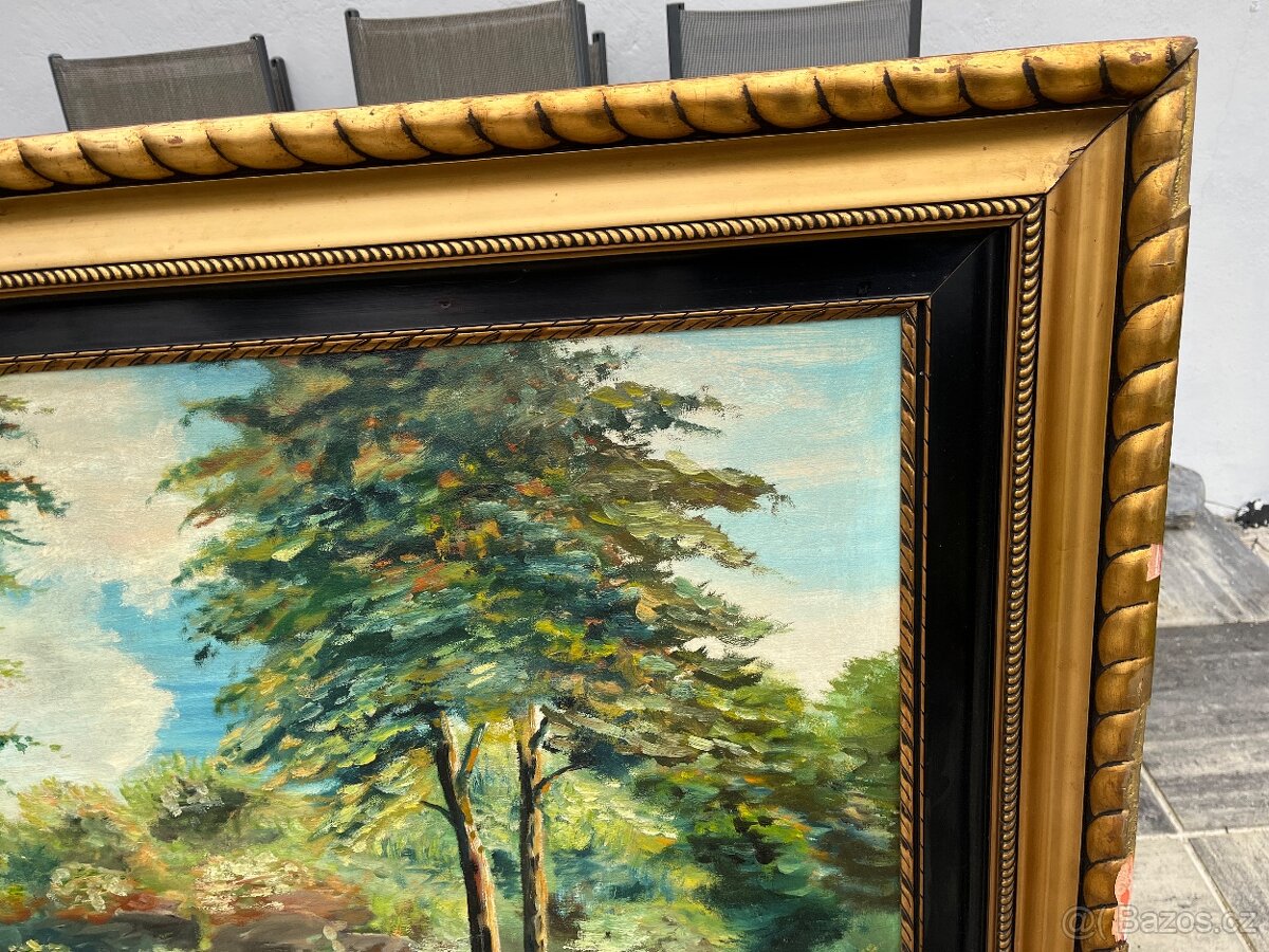 Velká olejomalba na plátně lesní zvěř - AKCE doprava - 3