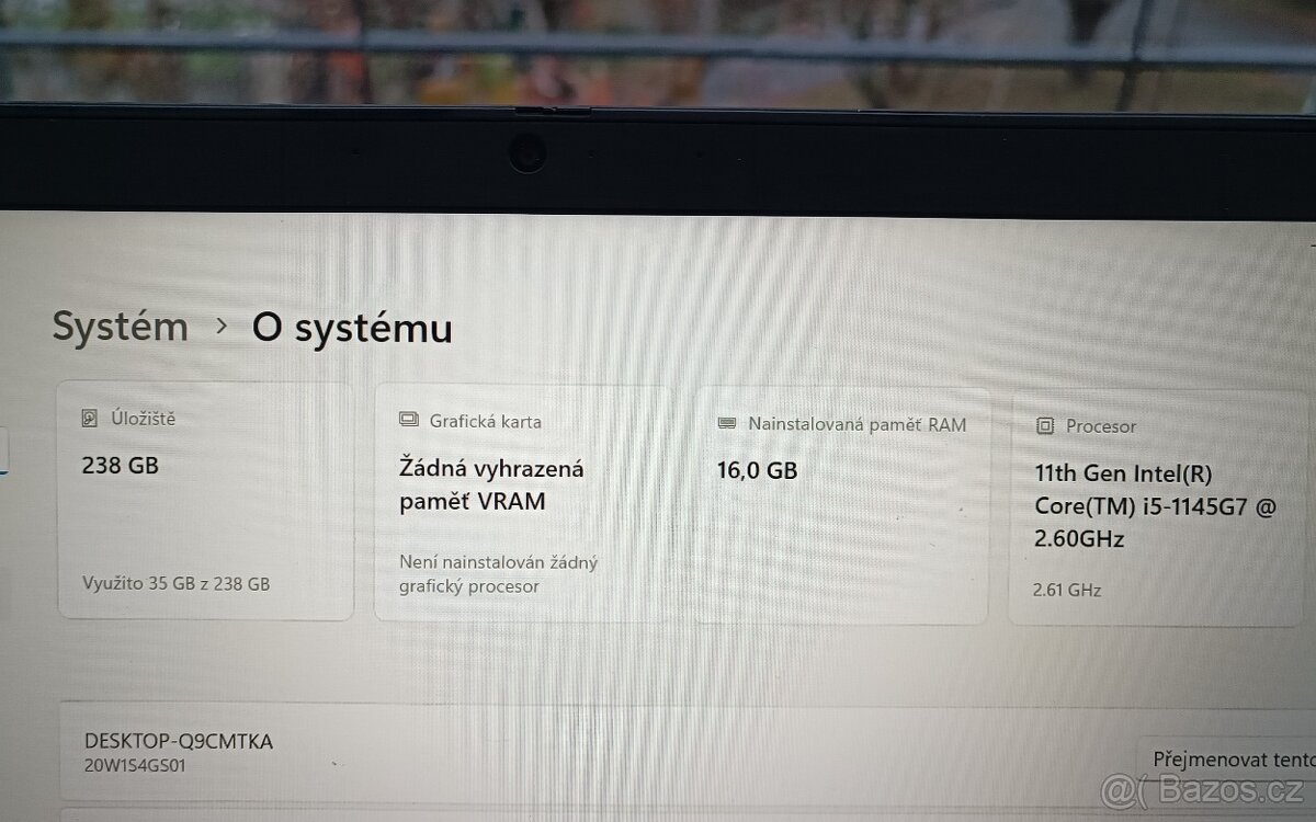 Lenovo ThinkPad T14 G2 / i5-1145G7 / 16GB RAM / 256GB NVMe - 3