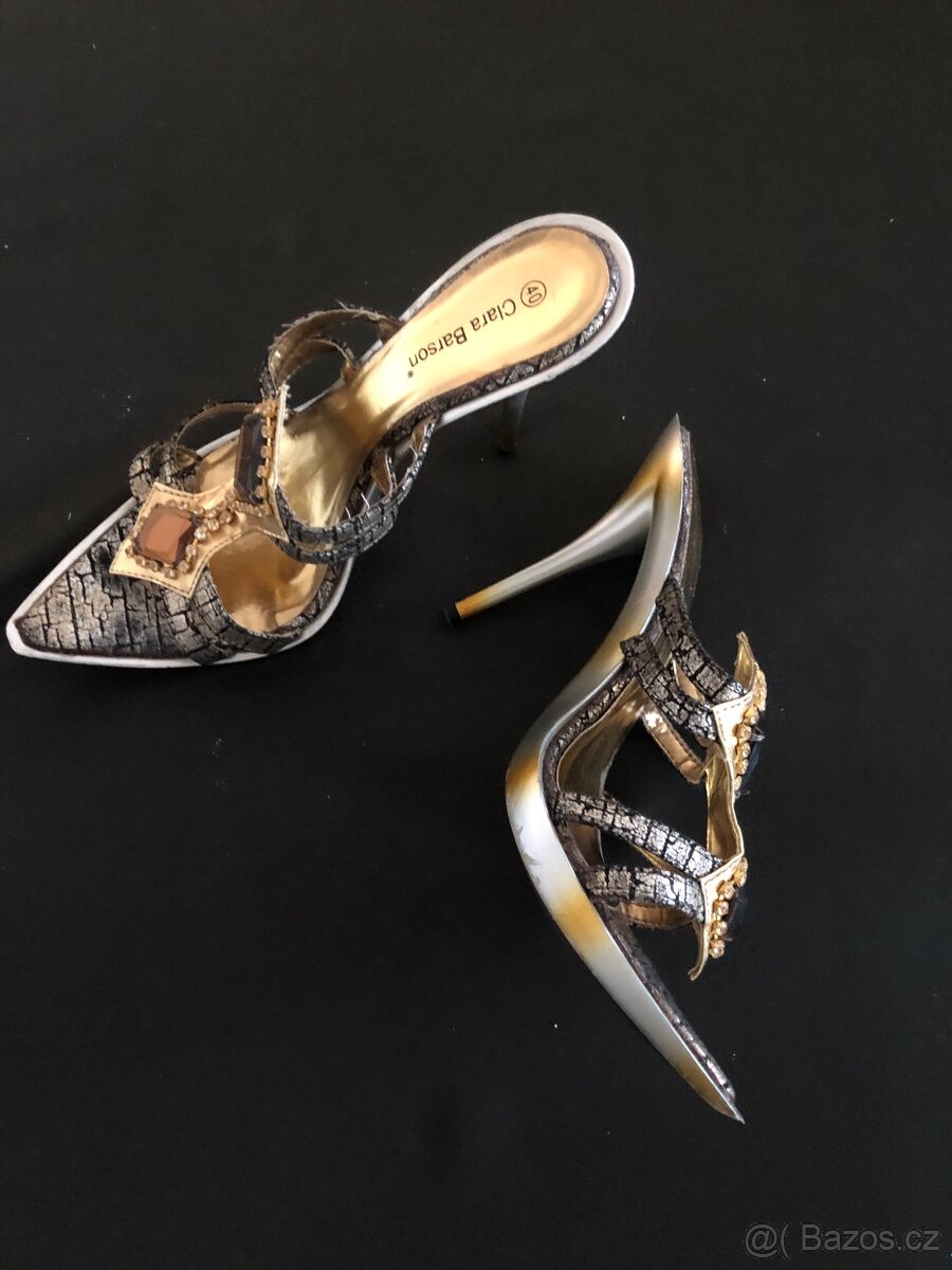 Dámské páskové boty na vysokém podpatku vel. 40 - 3