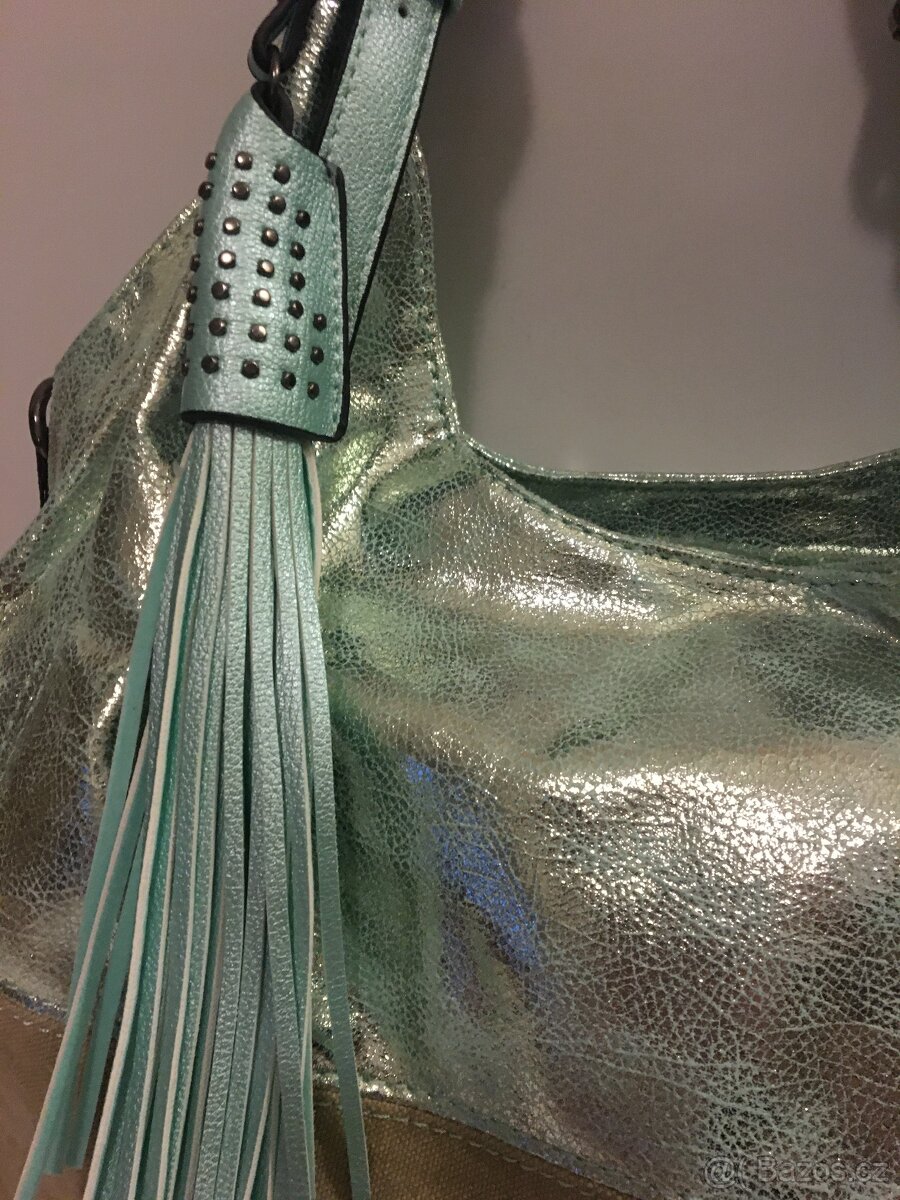 Kabelka nová zelená Metallic - 3