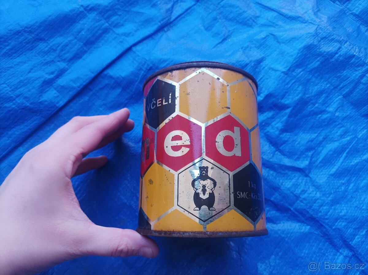 Plechová dóza od včelího medu - 3