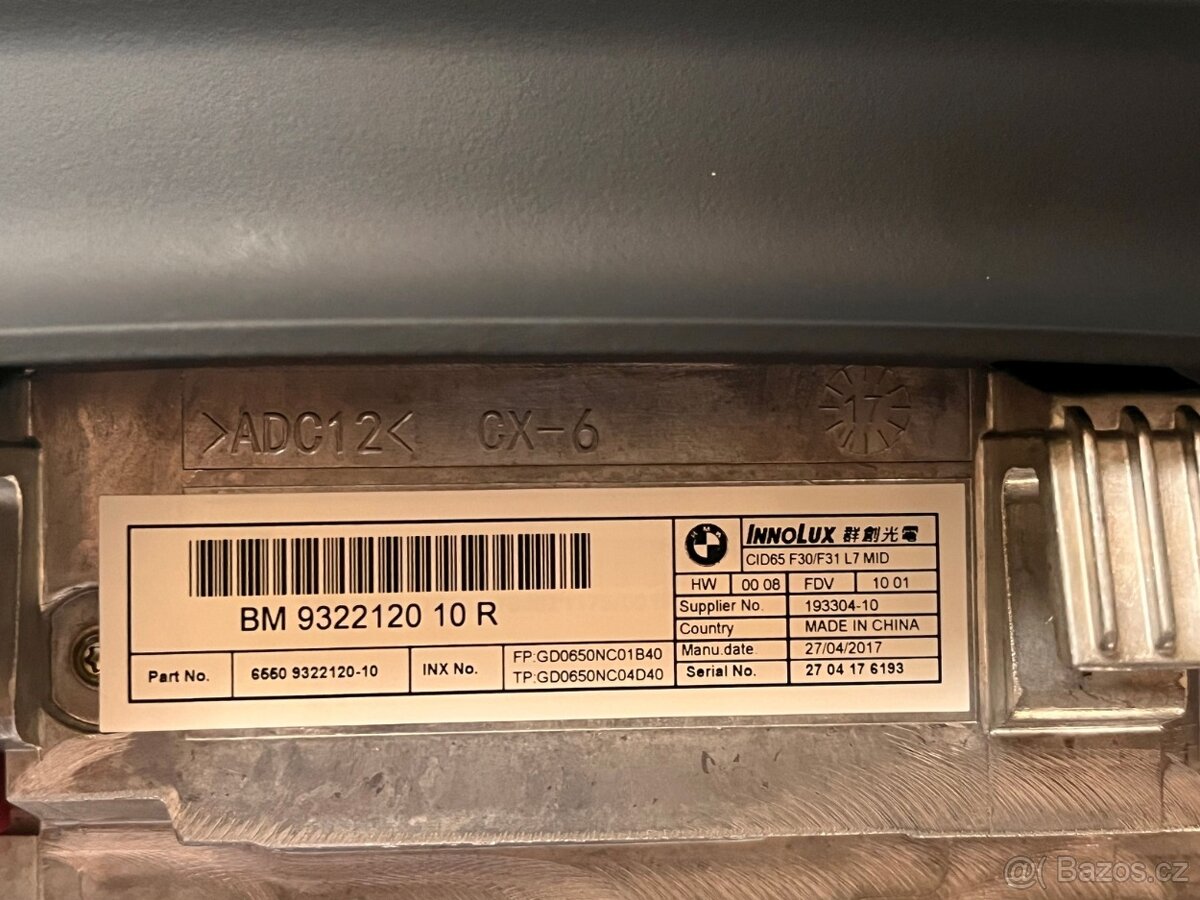 BMW F3X Displej navi 6,5 " LCI - 3