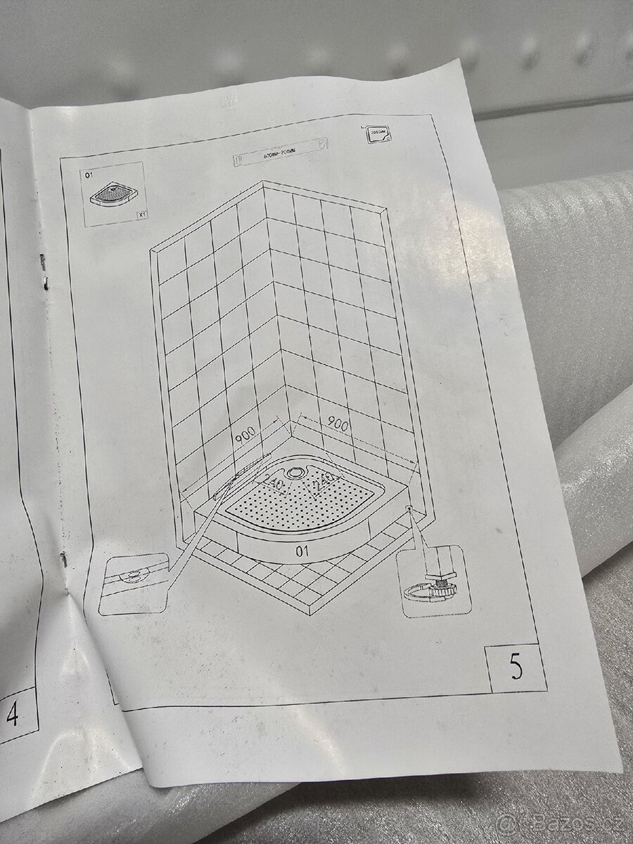 Sprchová vanička 90x90 - 3