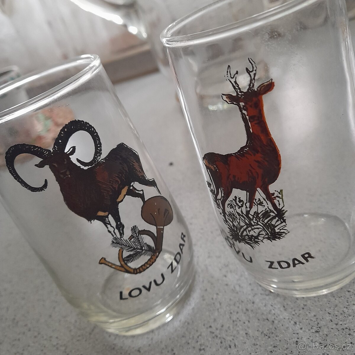 5 skleniček s mysliveckým motivem - 3