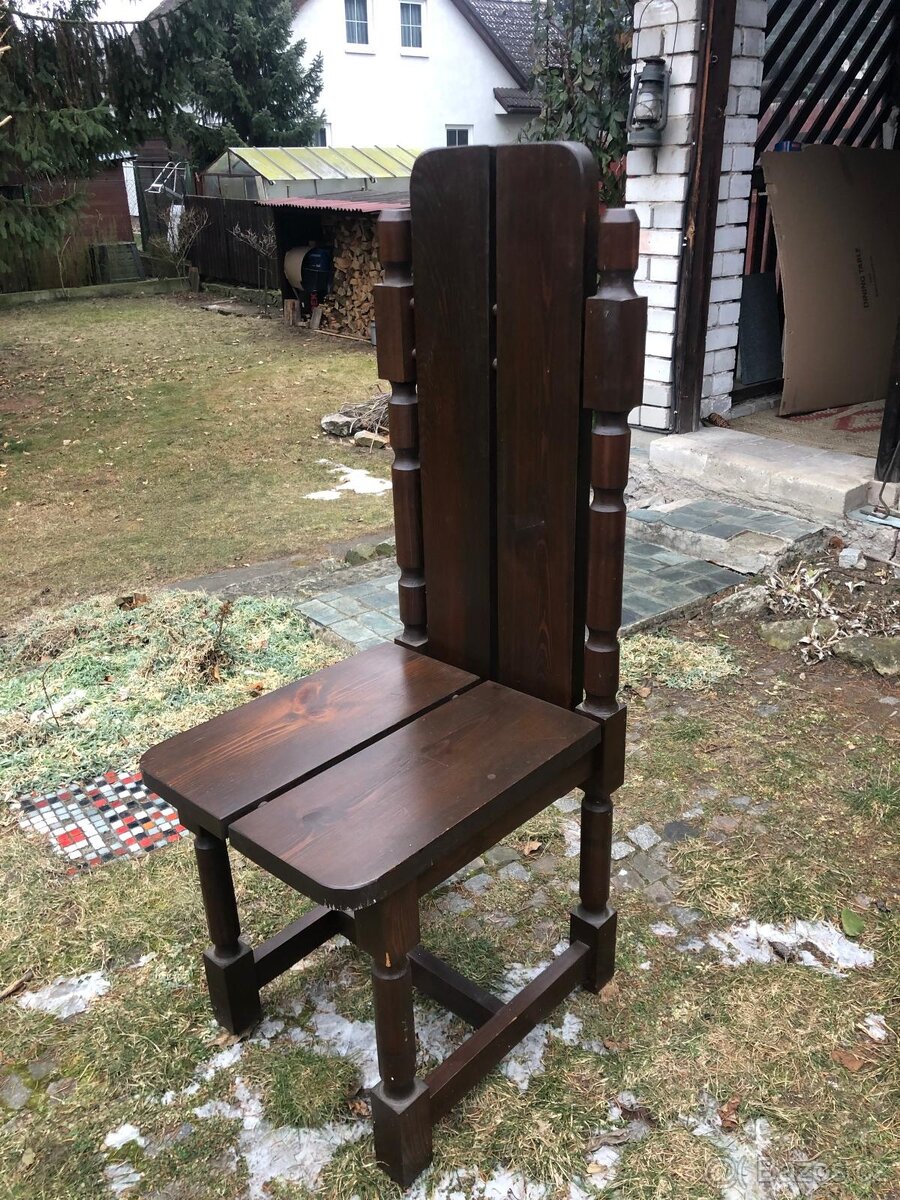 Masivní dubový stůl + 6 židlí - 3