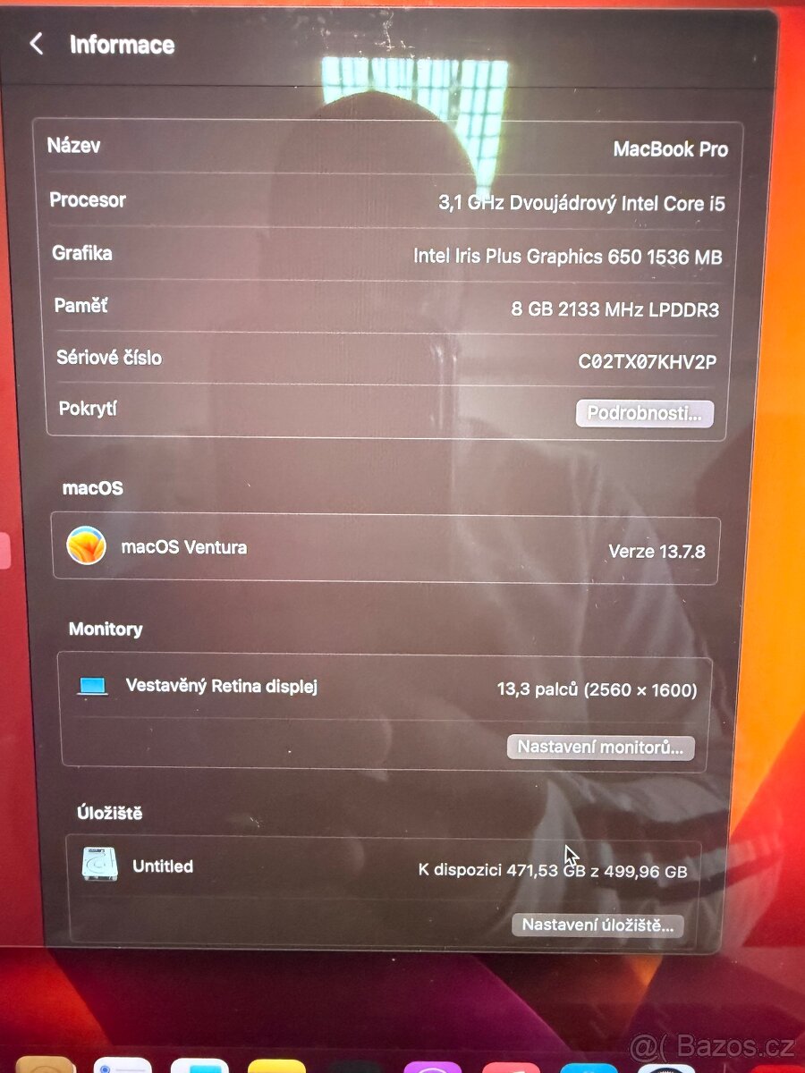 Macbook Pro 2017 s touch barem. I5/8GB/500GB - 3