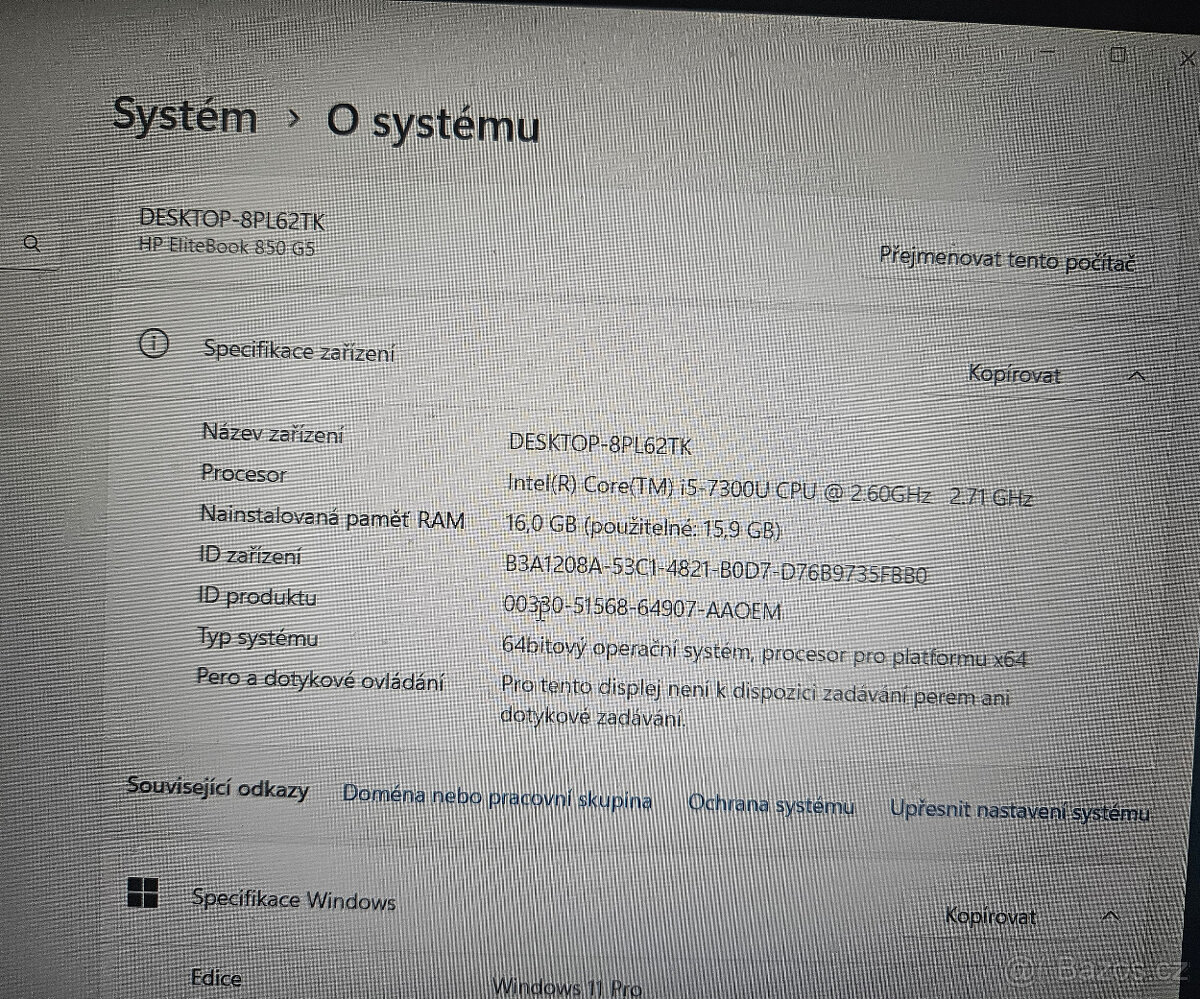 HP Elitebook 850 G5 i5-7300U - 3