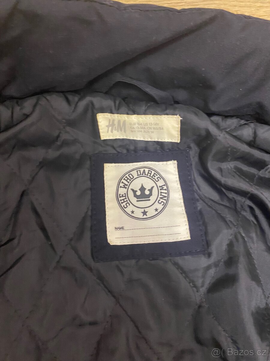 Delší prošívaná jarní bunda H&M 164 - 3