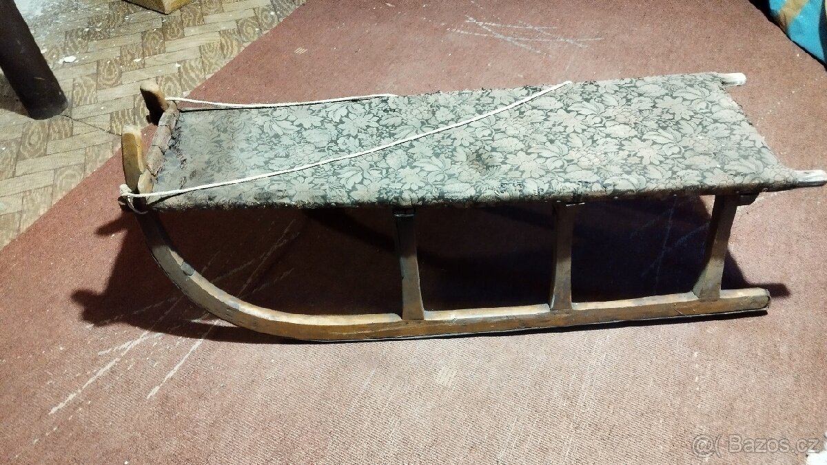 Retro sáňky k renovaci (ČTĚTE POPIS, PROSÍM) - 3