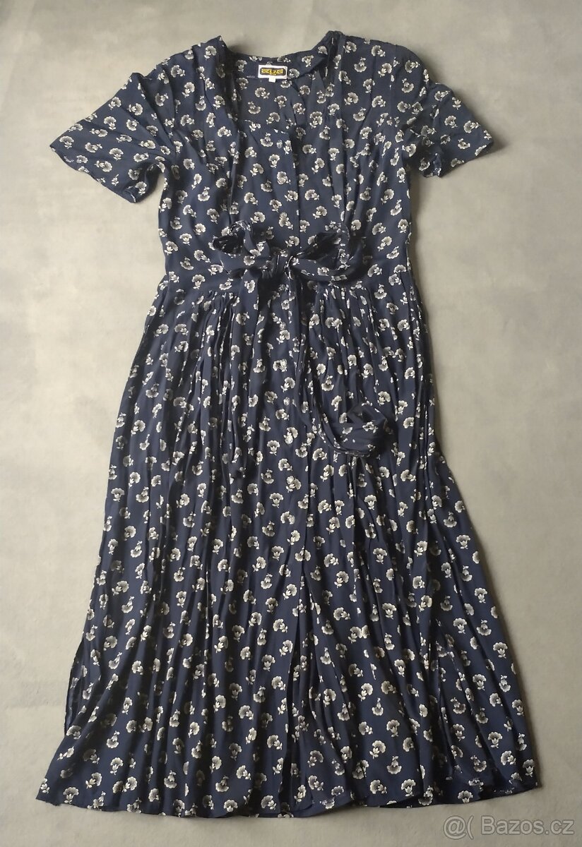 Letní šaty dlouhé kytičkované s rukávkem - 3