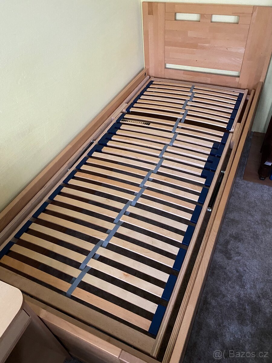 Postel s polohovacím roštem a matrací 90x200 - 3