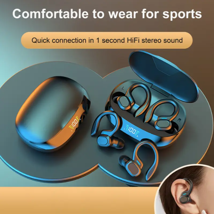 Sluchátka LAN XUN s nabíjecím pouzdrem a LED displejem - 3