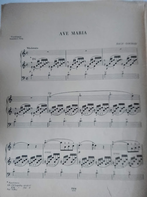 AVE MARIA BACH - GOUNOD - NOTY PRO VARHANY A KLAVÍR - 3