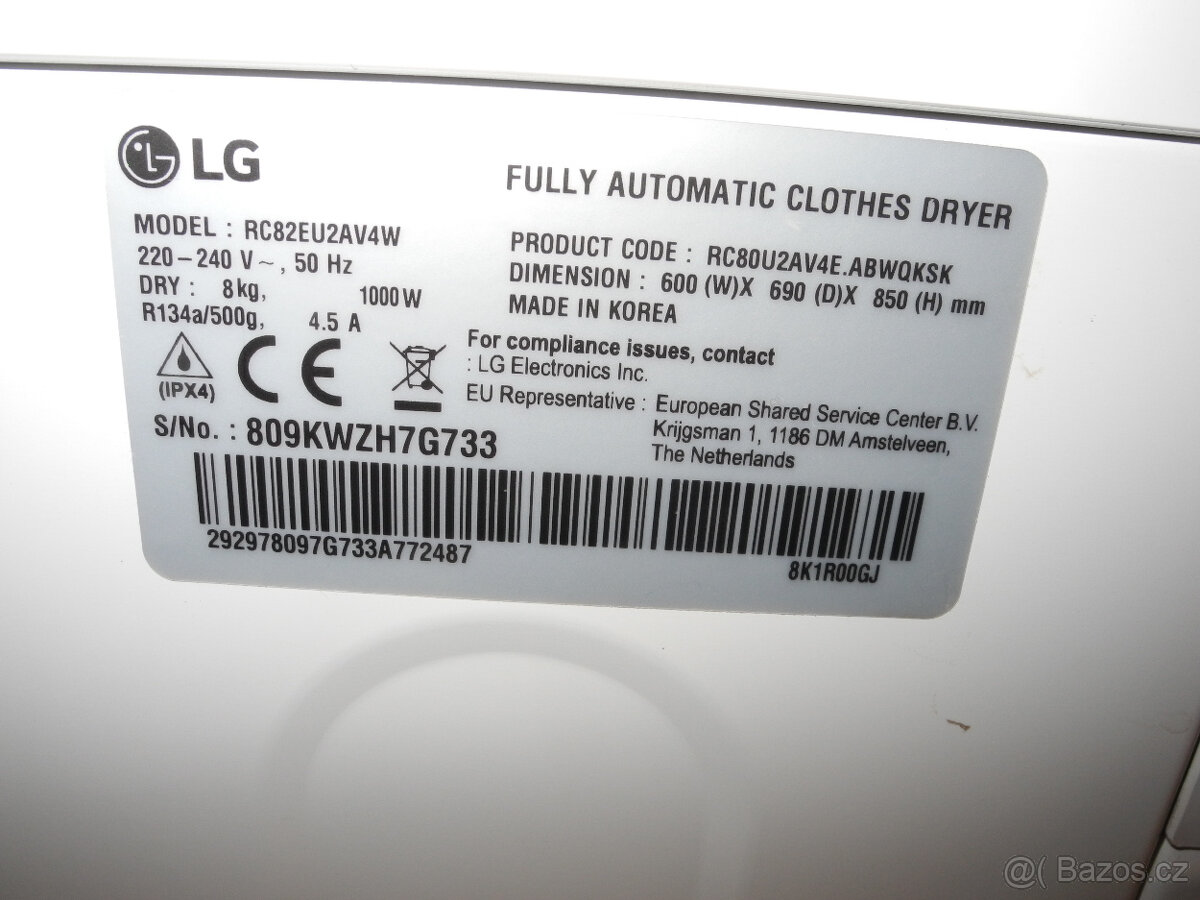 sušička na prádlo LG - 3