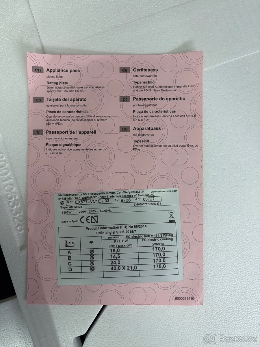 Indukční deska SIEMENS - 3