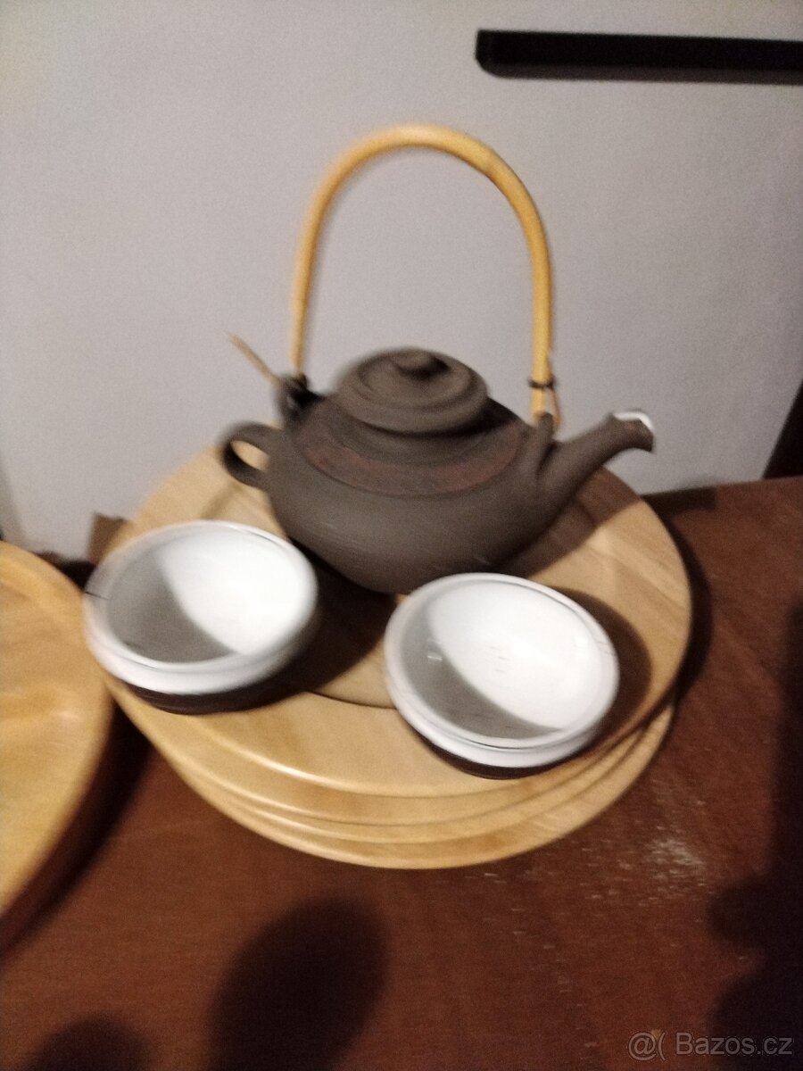 Cajovy set, drevene talire - 3
