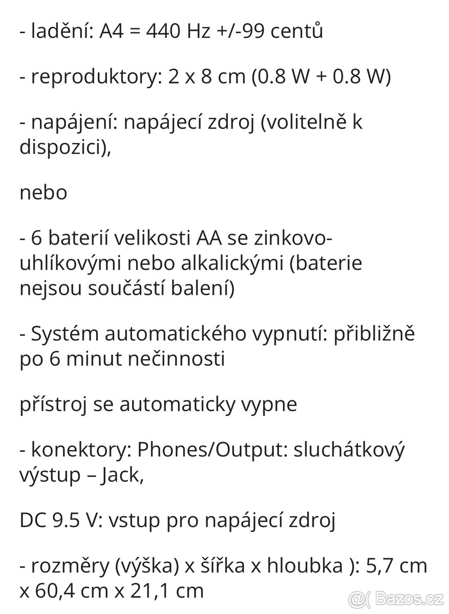 Keyboard Casio SA 77 bateriové napájení - 3