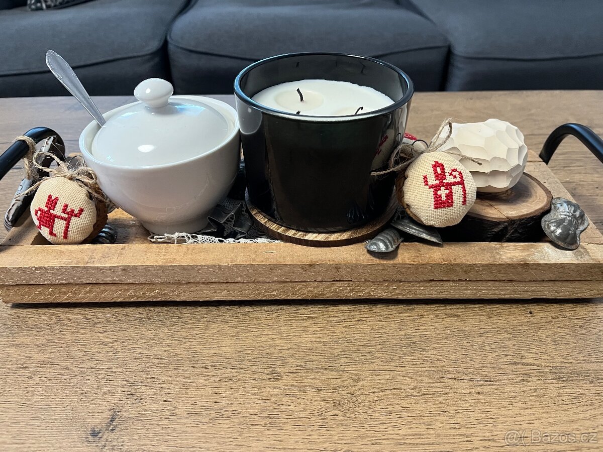 Čert a Mikuláš- vyšívané skořápky k zavěšení - 3