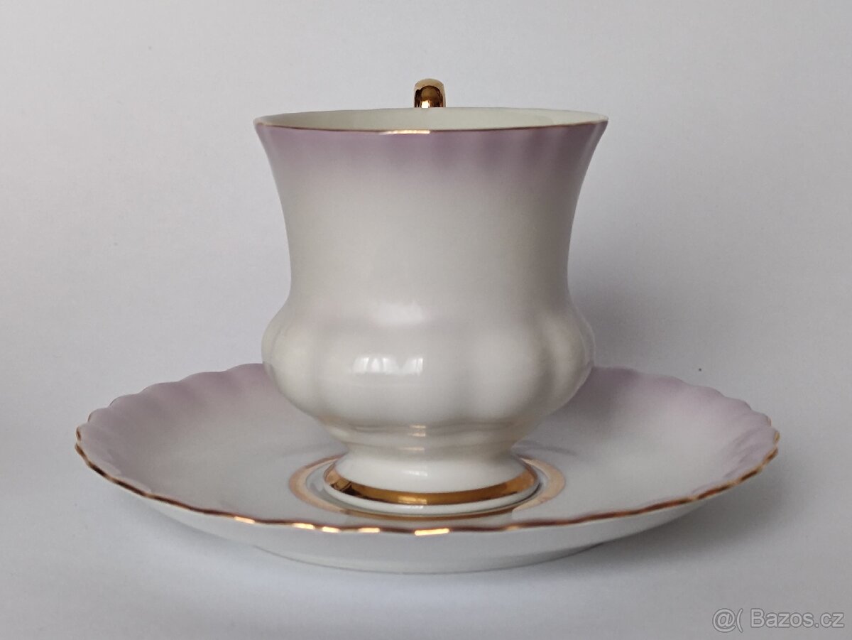 Starožitný šálek, šapo, Loučky, růžový hrníček, pošta 75.- - 3