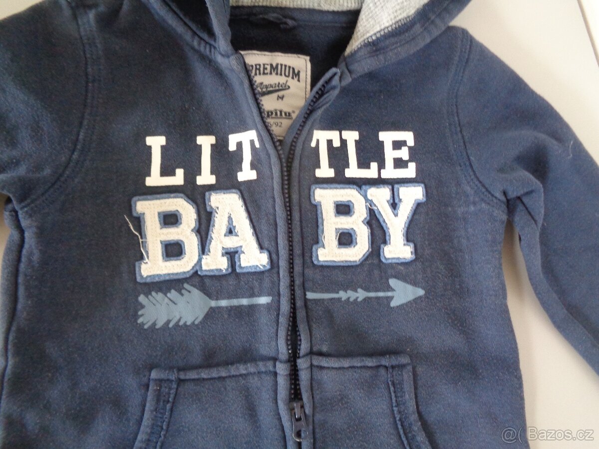 Tepláková kombinéza, vel. 86 -92 + čepička - 3