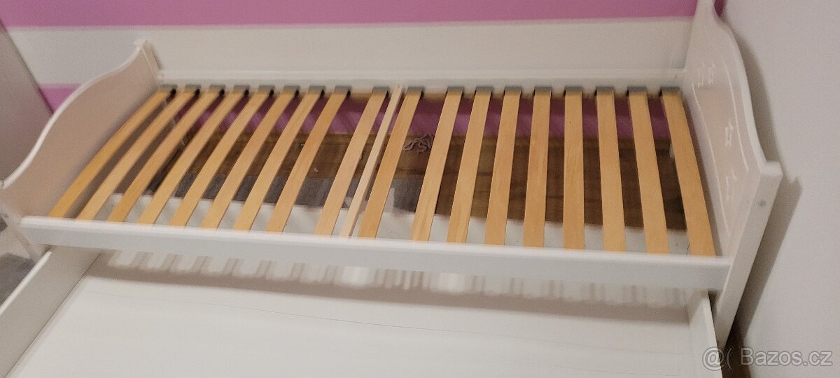Dětská bila postel s hvězdičkama s šuplíkem - 3