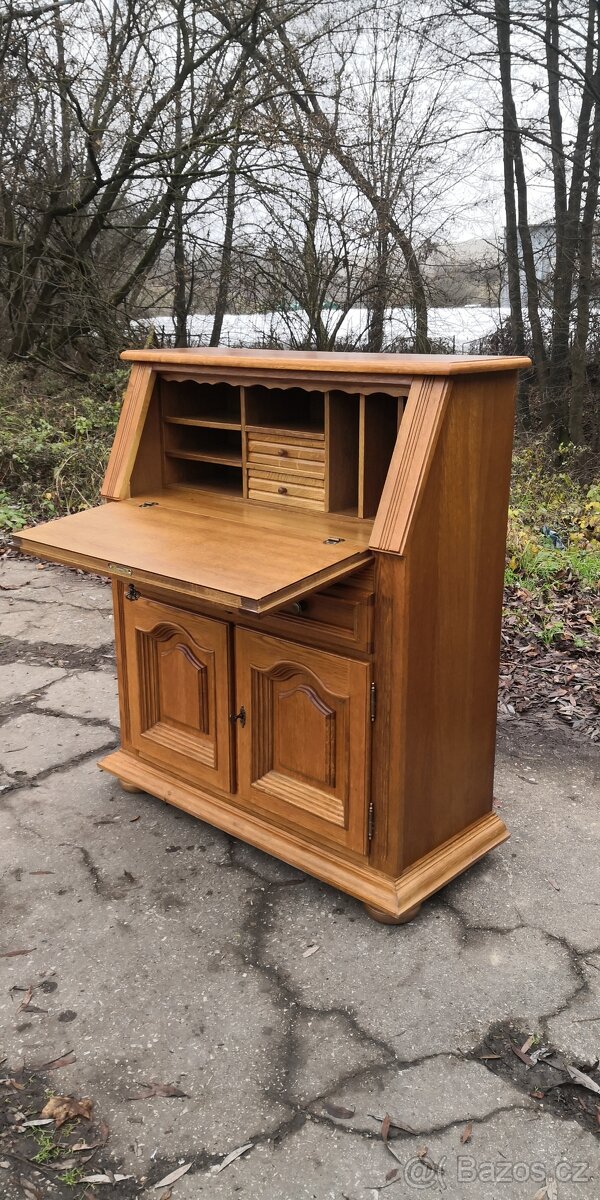 Masivní dubová komoda - psací stůl - 3