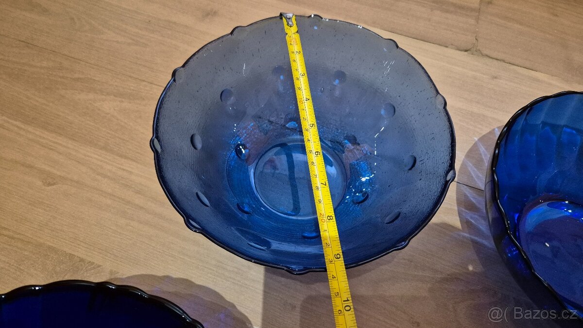 Modré sklo - servírovací misky - 3