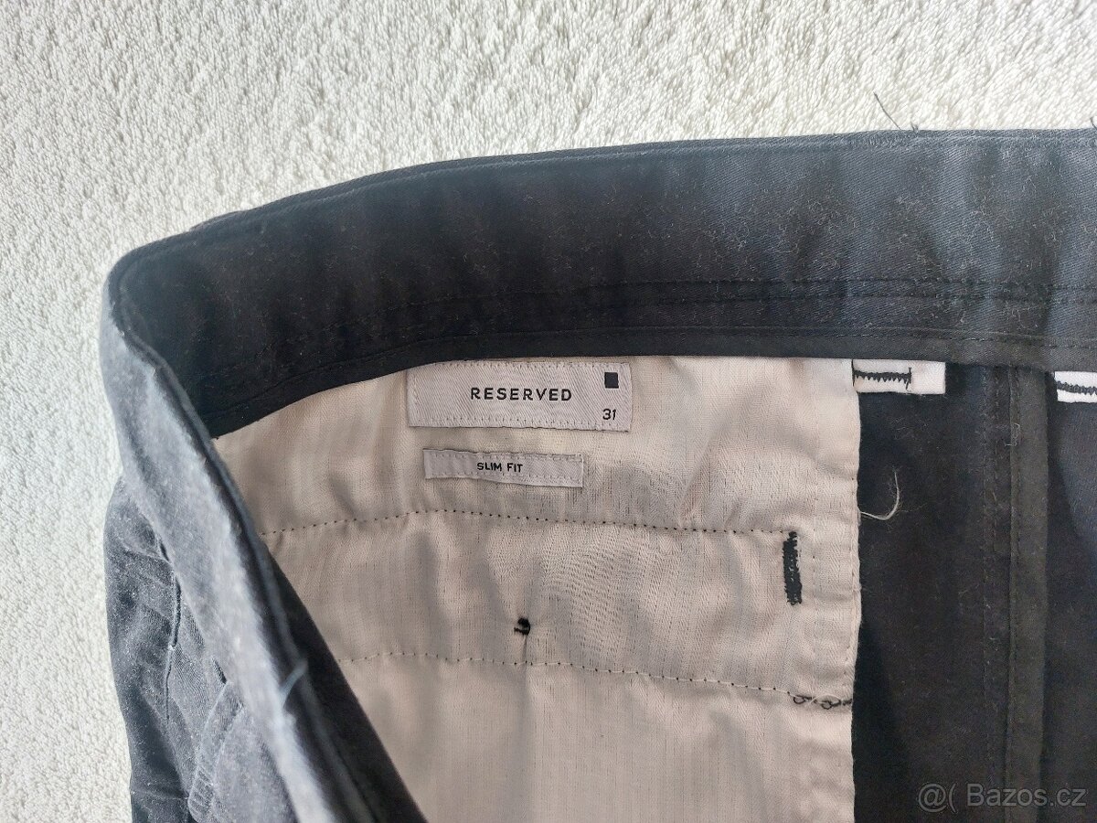 Pánské černé chinos kalhoty Reserved slim fit vel. 31 - 3