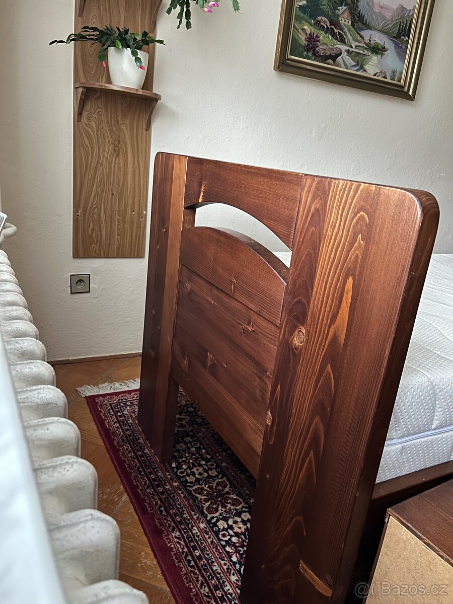 Postel z masívu i s matrací 90x200 cm - 3