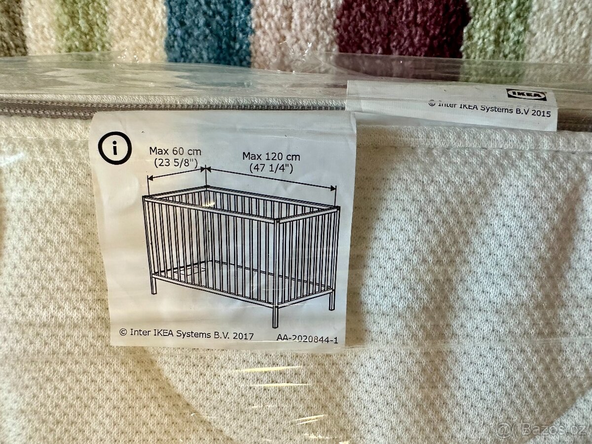 Dětská matrace IKEA 60 × 120 cm velmi dobrý stav - 3