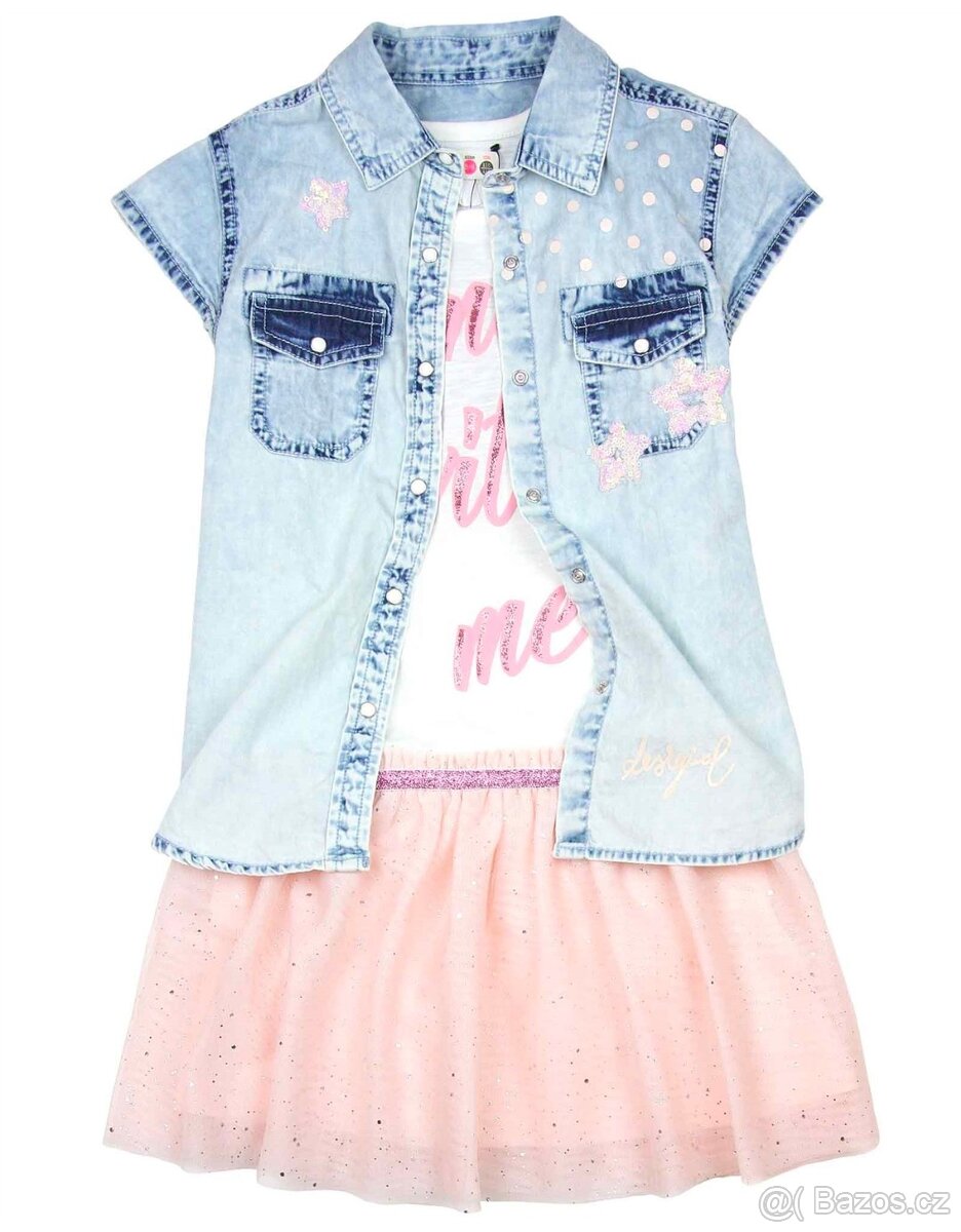 DESIGUAL šaty, košile, šátek vel. 9/10let - 3