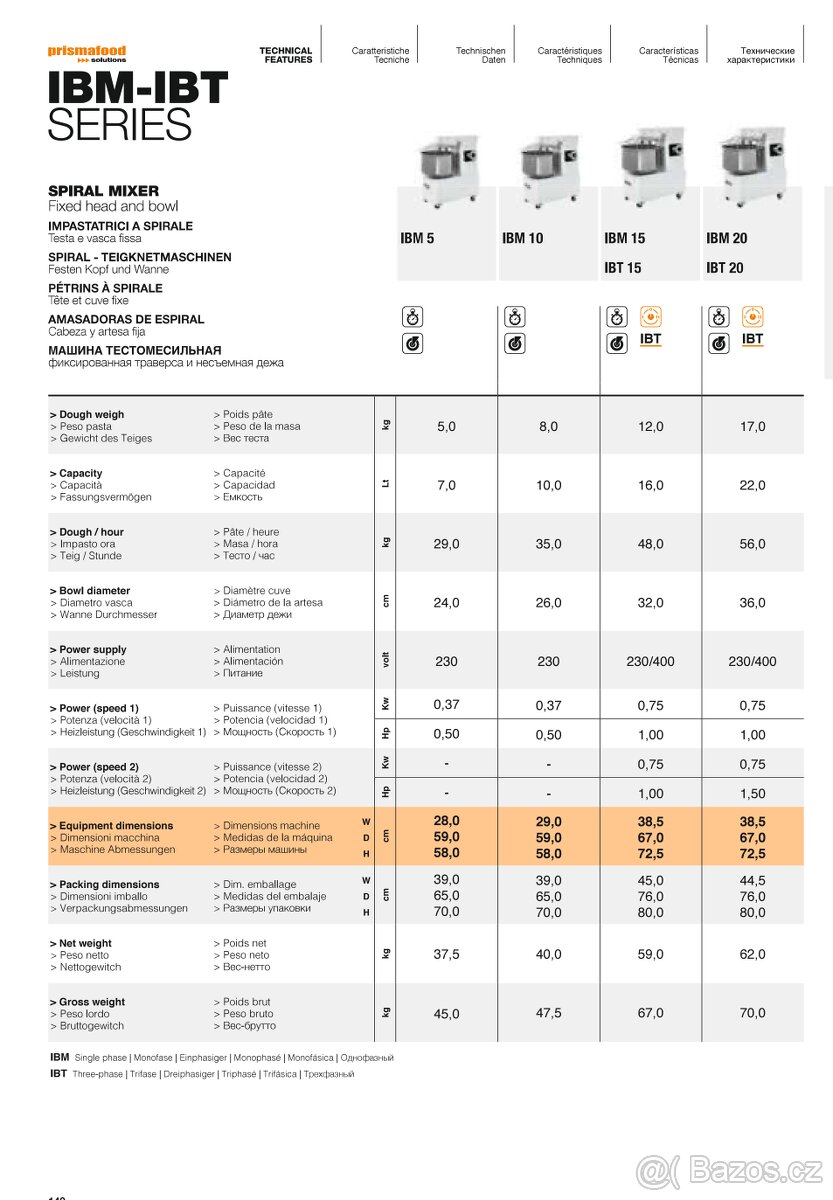 Spirálový hnětač Prismafood IBM10 NOVÝ - 3
