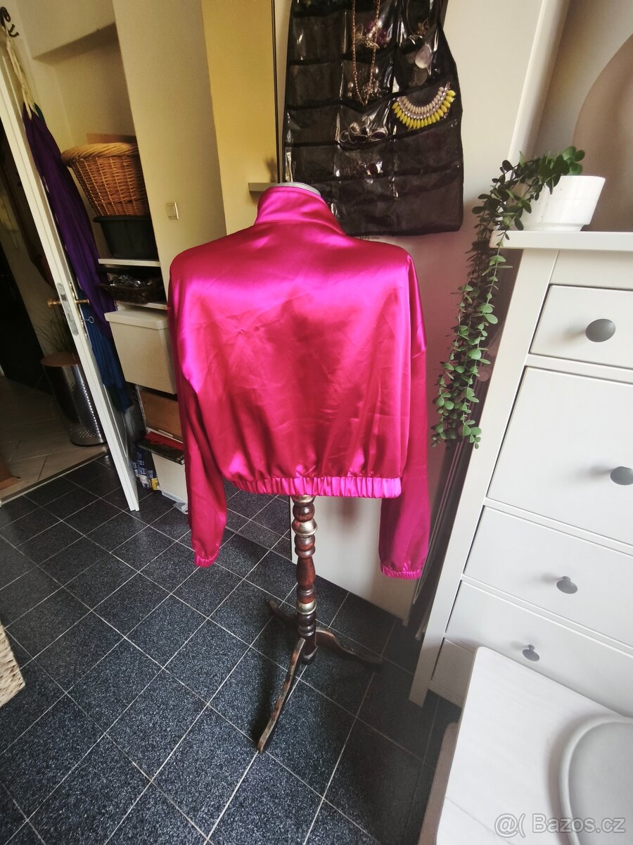 Nová saténová bunda 42/44 růžová - 3