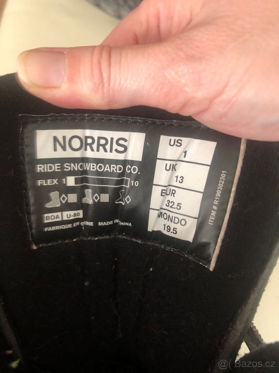 Snowboardové boty Ride vel. 32,5 - 3