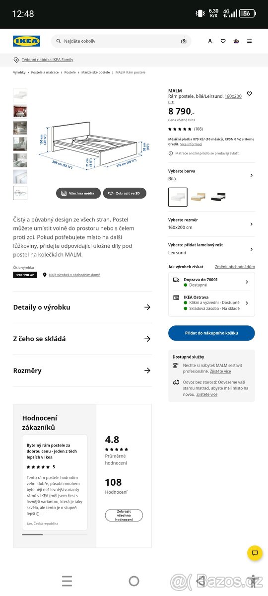 Manželská postel 160x200 - 3