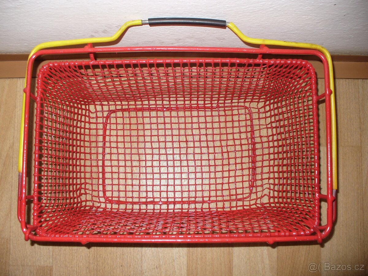 retro nákupní košík červený - 3