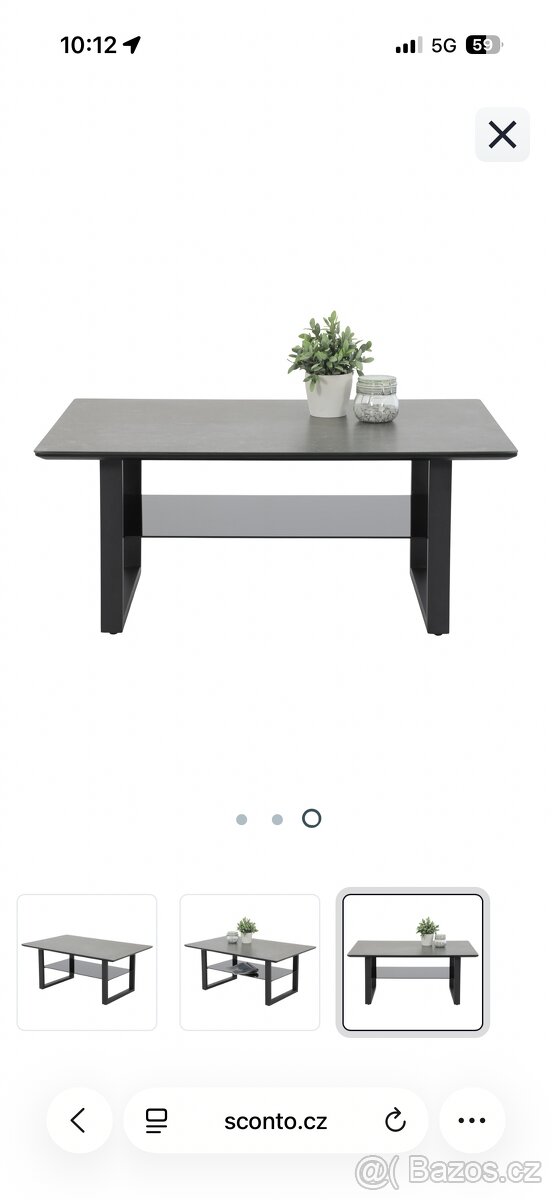 Konferenční stolek ARNE - šedá/černá - 3