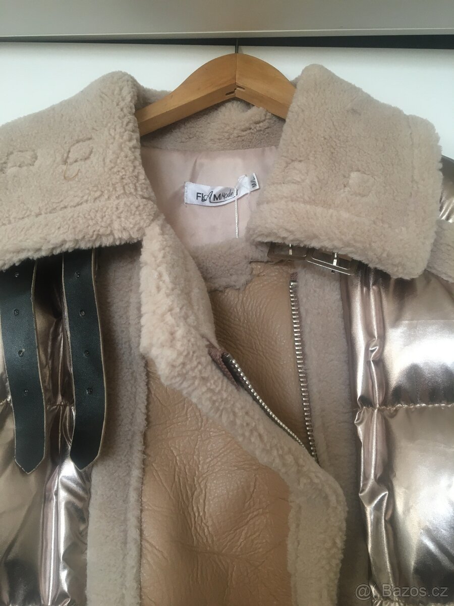 Bunda nová FLAM Mode zlatá vel.M/L - 3