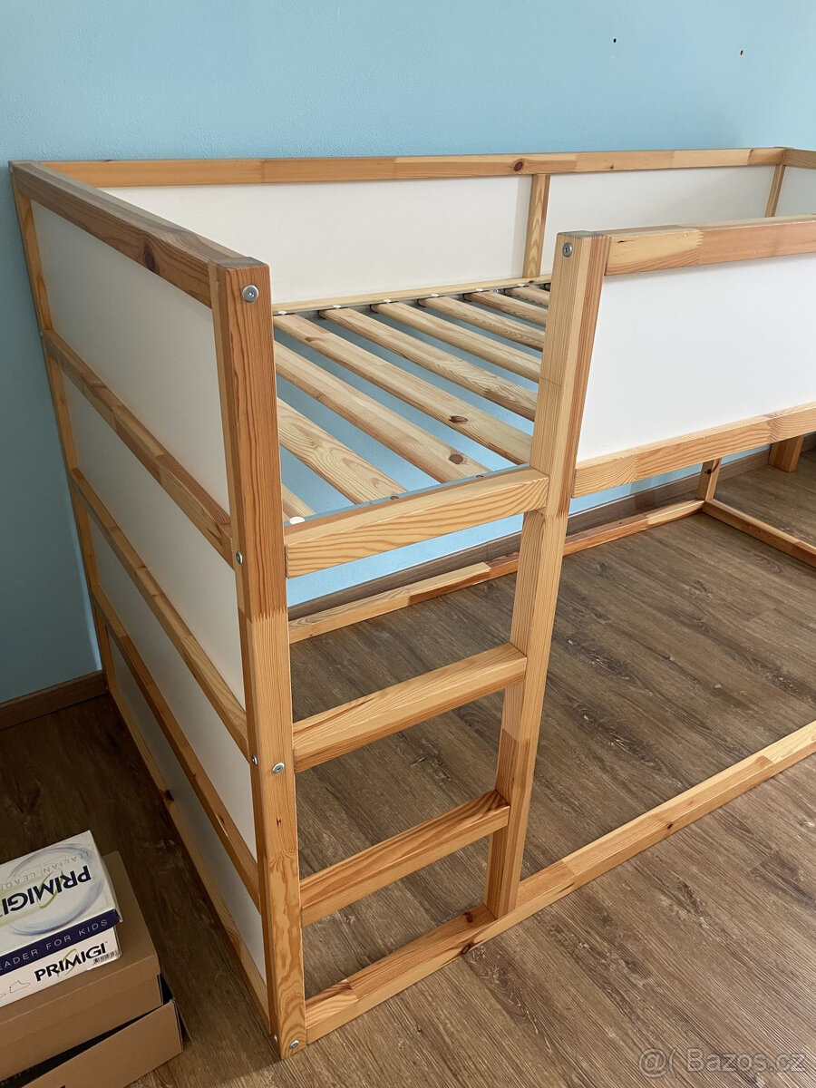 Dětská oboustranná postel KURA, dřevo borovice, 90x200 cm - 3