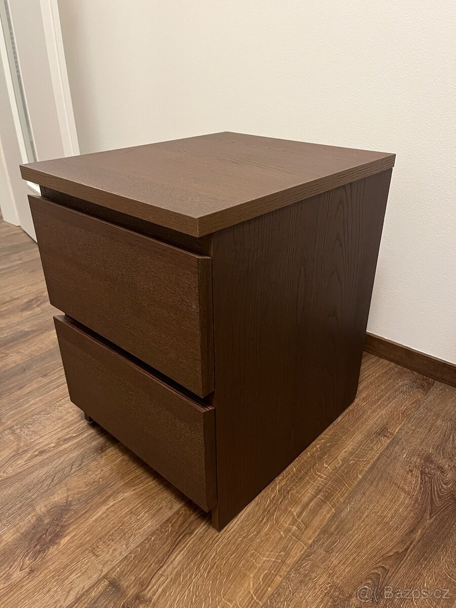 noční stolek MALM komoda se 2 zásuvkami - 3