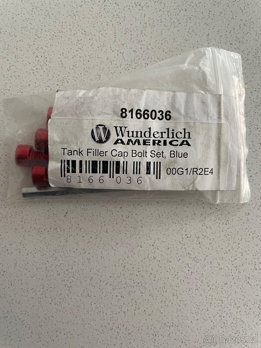 Wunderlich sada šroubů víčka plnicího hrdla - červené - 3