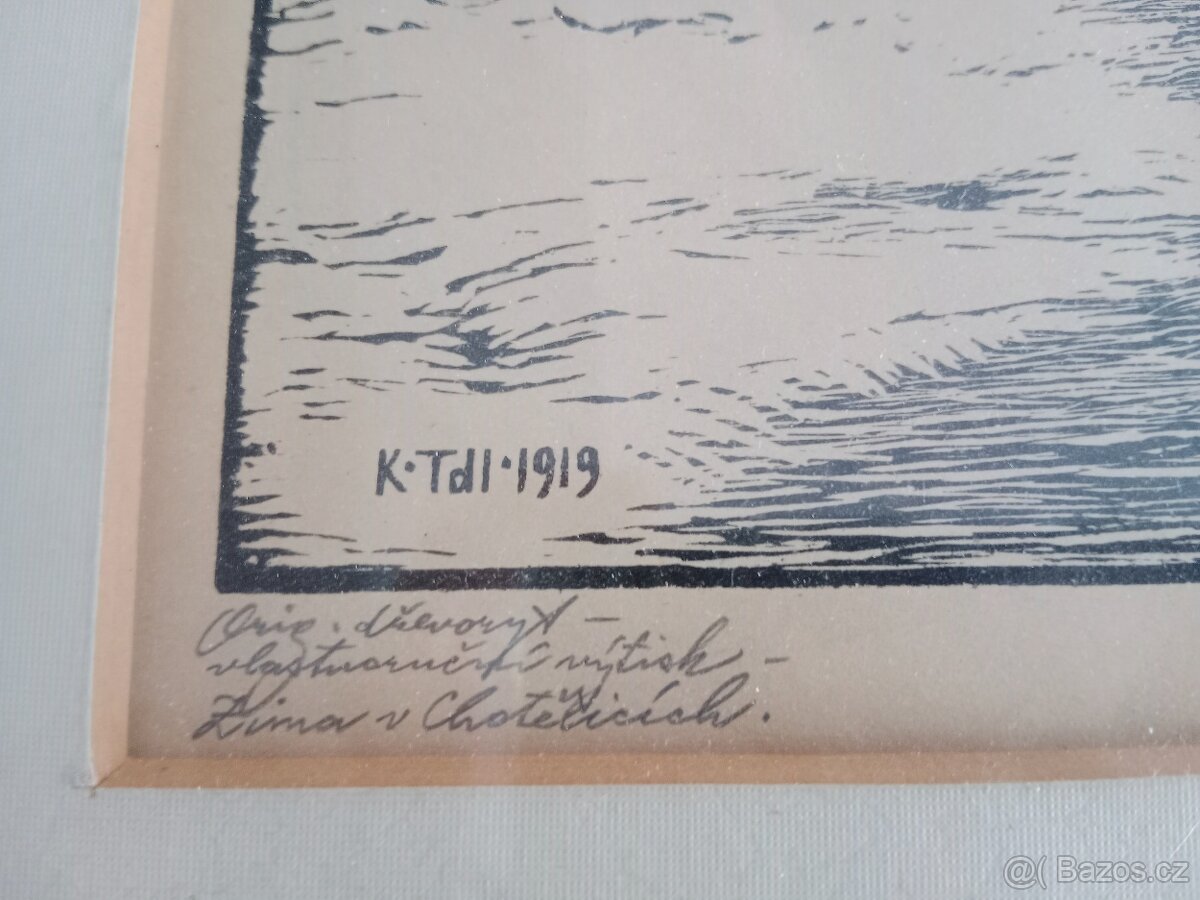 Obraz dřevoryt orig. Tondl, LETNÍ SLEVA 10% - 3