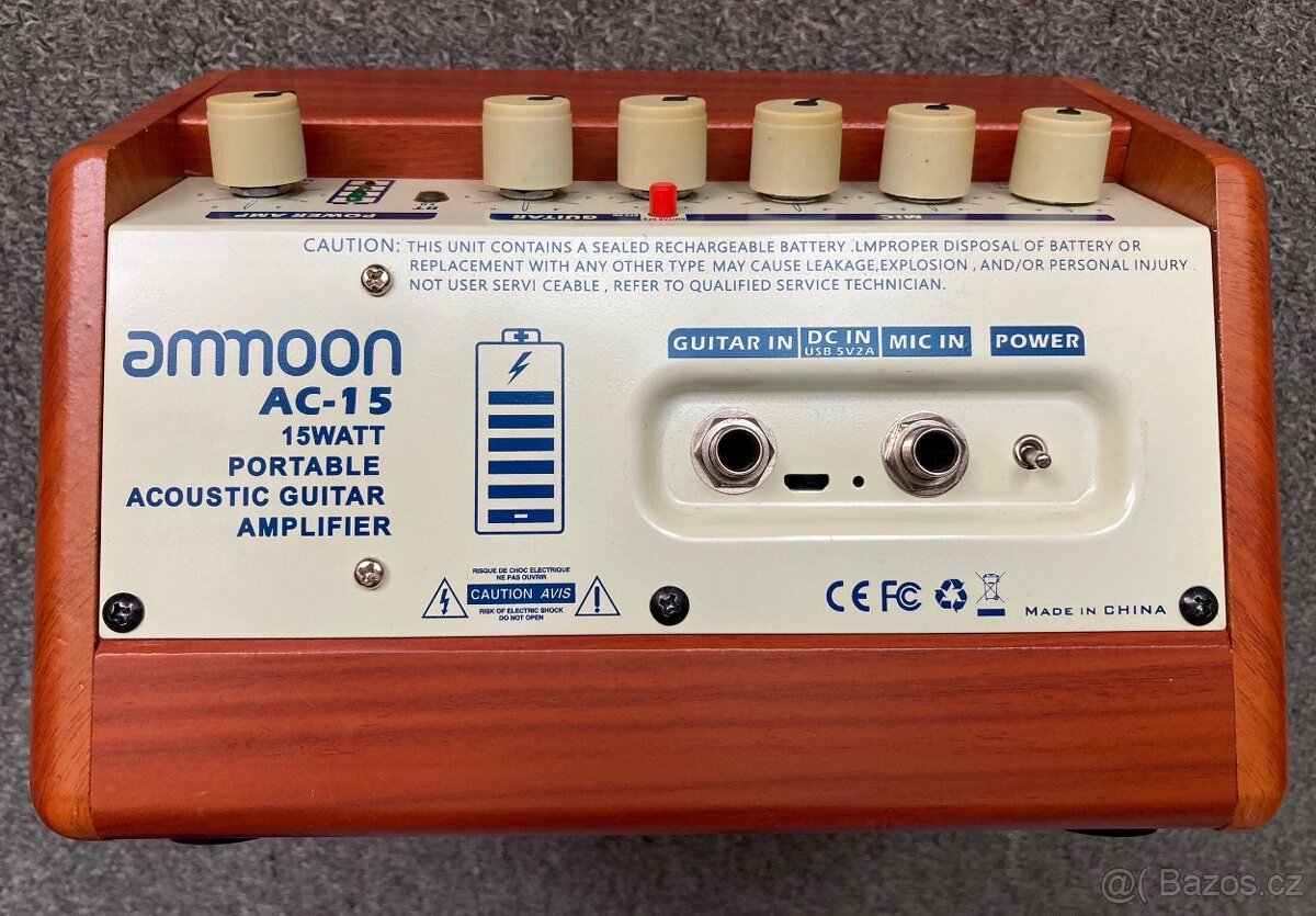 Přenosné kytarové kombo Ammoon AC-15 - 3