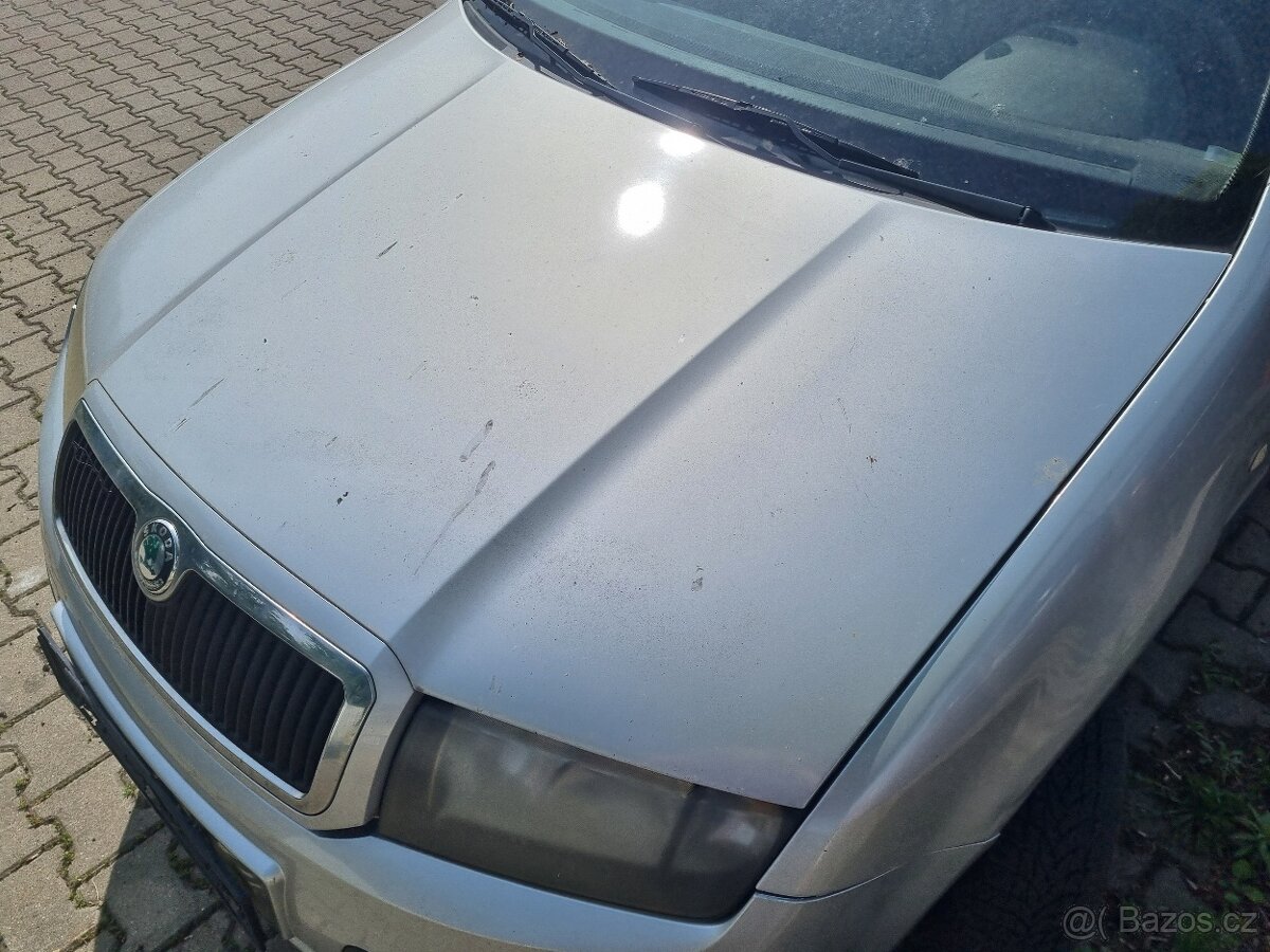 Škoda Fabia I facelift kapota motoru stříbrná, posilovač koy - 3