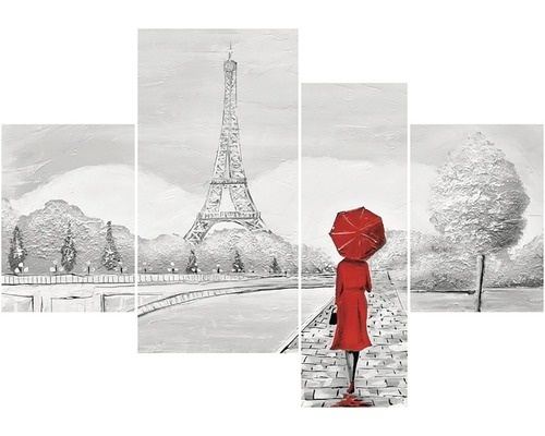 Moderní obraz 4-dílný Pařížanka 70x100 cm - 3