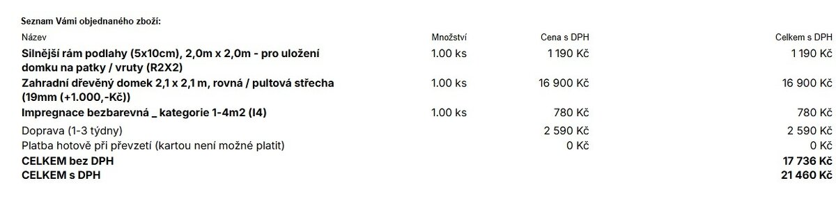 Zahradní domek 2 x 2 m - 3